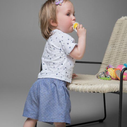 Шорти з бавовни для дівчаток Trendy Тot 03-01237 синій 98 см (3 роки) 03-01237-58051 фото &ndash; купити в Trendy Tot