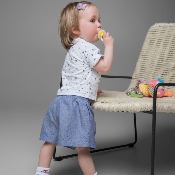 Шорти з бавовни для дівчаток Trendy Тot 03-01237 синій 98 см (3 роки) 03-01237-58051 фото &ndash; купити в Trendy Tot