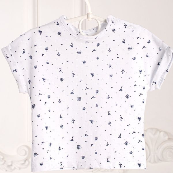 Дитяча футболка з бавовни для малюків Trendy Тot 03-01247 білий 68 см (6 мiс.) 03-01247-58070 фото &ndash; купити в Trendy Tot