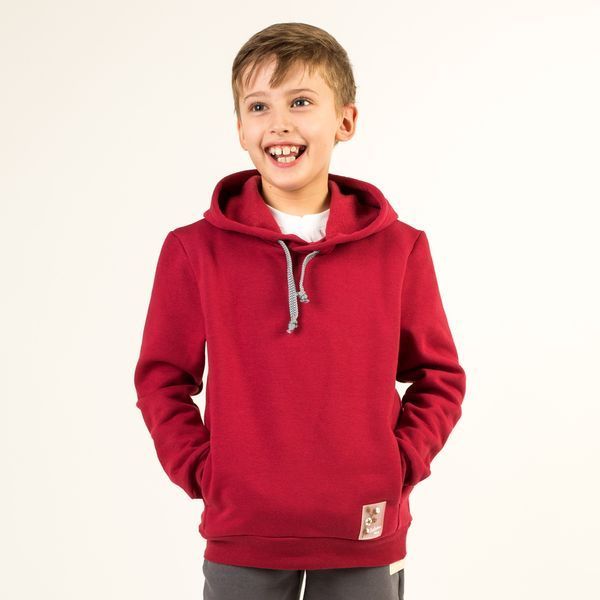 Худі дитяче з капюшоном для хлопчика тринитка Trendy Tot 03-01361 бордовий 122 см (7 років) 03-01361-58976 фото &ndash; купити в Trendy Tot