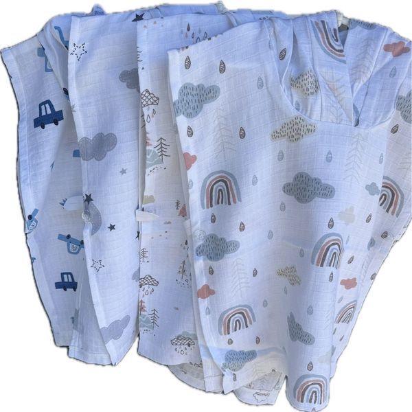 Рушник пончо з капюшоном дитячий унісекс Trendy Тot 03-01689 білий + сірий 80 см (12 мiс.) 03-01689-62536 фото &ndash; купити в Trendy Tot