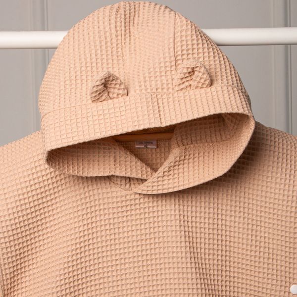 Рушник пончо з капюшоном дитячий унісекс вафельний Trendy Тot 03-01249 бежевий 80 см (12 мiс.) 03-01249-60378 фото &ndash; купити в Trendy Tot