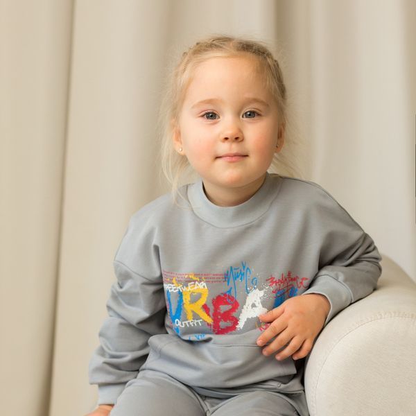 Світшот для хлопчиків двонитка з принтом Trendy Tot 03-01216 сірий 86 см (18 мiс.) 03-01216-57078 фото &ndash; купити в Trendy Tot