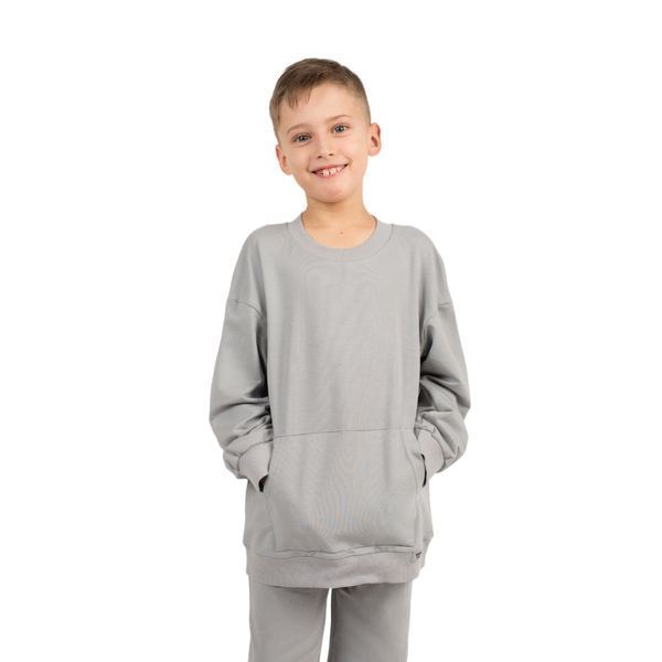 Світшот дитячий для хлопчика двонитка Trendy Tot 03-01226 сірий 122 см (7 років) 03-01226-57061 фото &ndash; купити в Trendy Tot