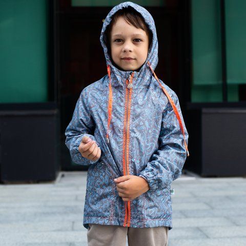 Вітрiвка морська для хлопчиків Модний карапуз 03-00634 морська хвиля + сірий 116 см (6 років) 03-00634-9280 фото &ndash; купити в Trendy Tot
