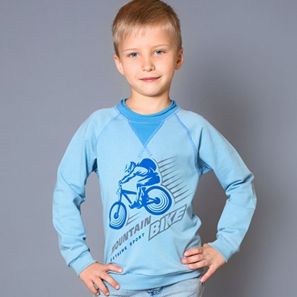 Реглан дитячий для хлопчиків Модний карапуз Mountain bike 03-00701 блакитний 104 см (4 роки) 03-00701-6687 фото &ndash; купити в Trendy Tot