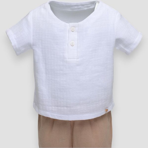 Сорочечка з мусліну для малюків унісекс Trendy Tot 03-01616 молочний 104 см (4 роки) 03-01616-000003200 фото &ndash; купити в Trendy Tot