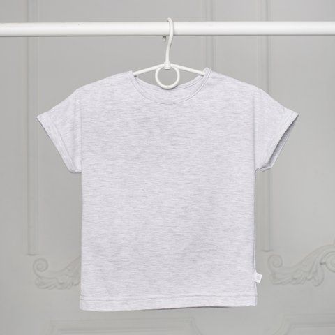 Дитяча однотонна футболка для дівчинки бавовна Trendy Tot 03-01434 сірий + меланж 110 см (5 років) 03-01434-59801 фото &ndash; купити в Trendy Tot