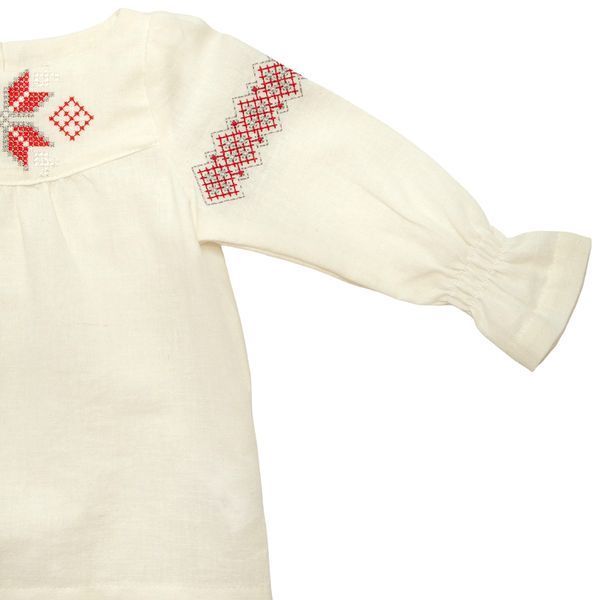 Святкова вишиванка блуза з льону для дівчинки Trendy Tot 03-01294 молочний світлий 122 см (7 років) 03-01294-58378 фото &ndash; купити в Trendy Tot