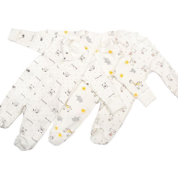 Чоловічок сліп для новонароджених немовлят Trendy Tot 301-00095 молочний + сірий 62 см (3 мiс.) 301-00095-61723 фото &ndash; купити в Trendy Tot