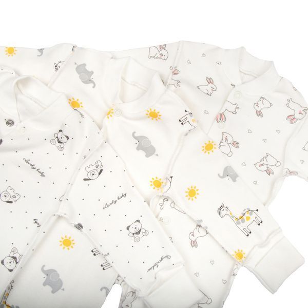 Чоловічок сліп для новонароджених немовлят Trendy Tot 301-00095 молочний + сірий 62 см (3 мiс.) 301-00095-61723 фото &ndash; купити в Trendy Tot