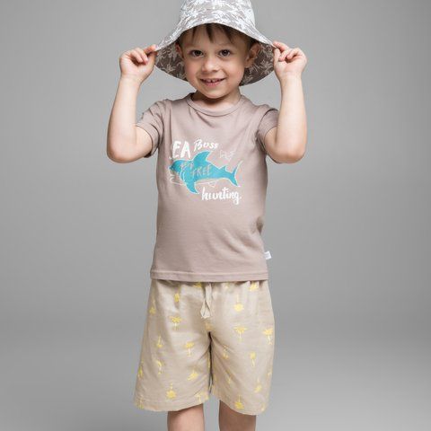 Бавовняні шорти для хлопчика з кишенями Trendy Тot 03-01232 бежевий 116 см (6 років) 03-01232-57929 фото &ndash; купити в Trendy Tot