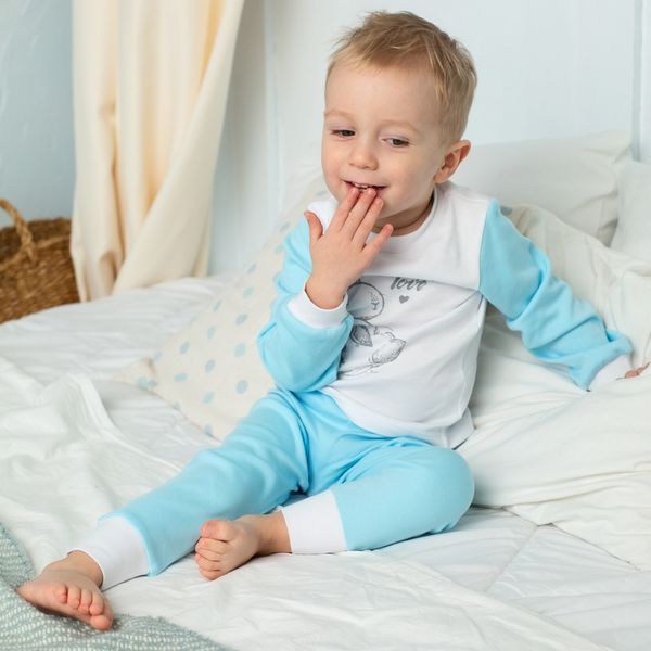 Дитяча піжама з довгим рукавом унісекс Trendy Tot 03-01408 блакитний 104 см (4 роки) 03-01408-59541 фото &ndash; купити в Trendy Tot