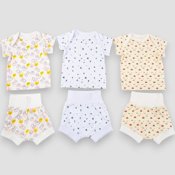 Комплект для немовлят футболка і шорти Trendy Tot 03-01617 білий 74 см (9 мiс.) 03-01617-62128 фото &ndash; купити в Trendy Tot