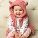 Дитячий жилет букле з капюшоном і вушками Trendy Tot 03-01415 пудровий 74 см (9 мiс.) 03-01415-59547 фото 2 | Trendy Tot