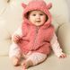 Дитячий жилет букле з капюшоном і вушками Trendy Tot 03-01415 пудровий 80 см (12 мiс.) 03-01415-59548 фото 4 | Trendy Tot