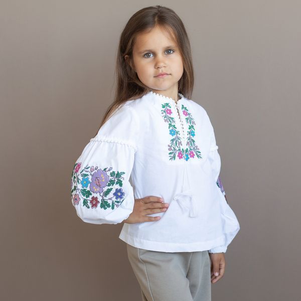 Сорочка вишиванка для дівчинки Trendy Tot 03-01683 білий 116 см (6 років) 03-01683-62408 фото &ndash; купити в Trendy Tot