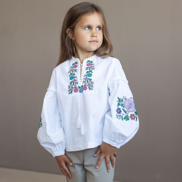 Сорочка вишиванка для дівчинки Trendy Tot 03-01683 білий 116 см (6 років) 03-01683-62408 фото &ndash; купити в Trendy Tot