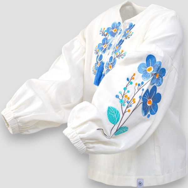 Сорочка вишиванка дитяча з льону Trendy Tot 03-01592 молочний 116 см (6 років) 03-01592-62104 фото &ndash; купити в Trendy Tot