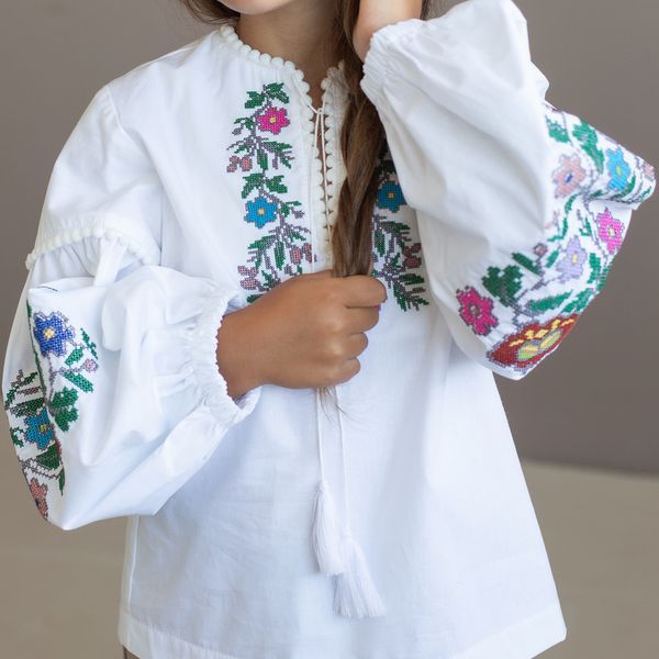 Сорочка вишиванка для дівчинки Trendy Tot 03-01683 білий 116 см (6 років) 03-01683-62408 фото &ndash; купити в Trendy Tot
