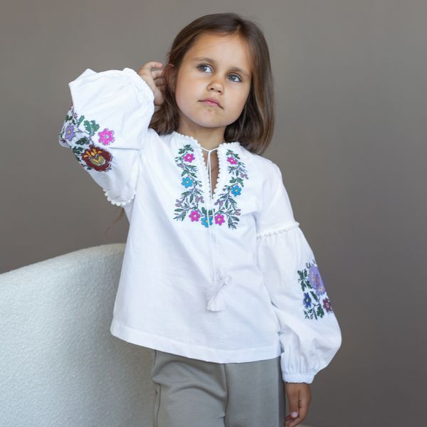Сорочка вишиванка для дівчинки Trendy Tot 03-01683 білий 116 см (6 років) 03-01683-62408 фото &ndash; купити в Trendy Tot