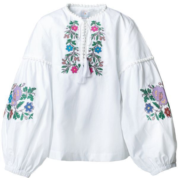 Сорочка вишиванка для дівчинки Trendy Tot 03-01683 білий 116 см (6 років) 03-01683-62408 фото &ndash; купити в Trendy Tot