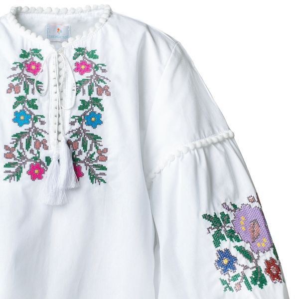 Сорочка вишиванка для дівчинки Trendy Tot 03-01683 білий 116 см (6 років) 03-01683-62408 фото &ndash; купити в Trendy Tot