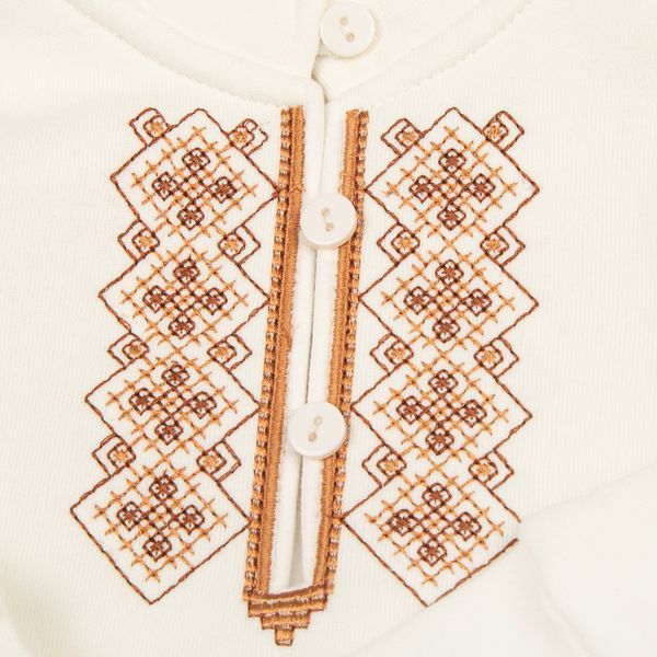 Костюм утеплений дитячий з вишивкою Trendy Tot 03-01567 молочний 68 см (6 мiс.) 03-01567-000003200 фото &ndash; купити в Trendy Tot