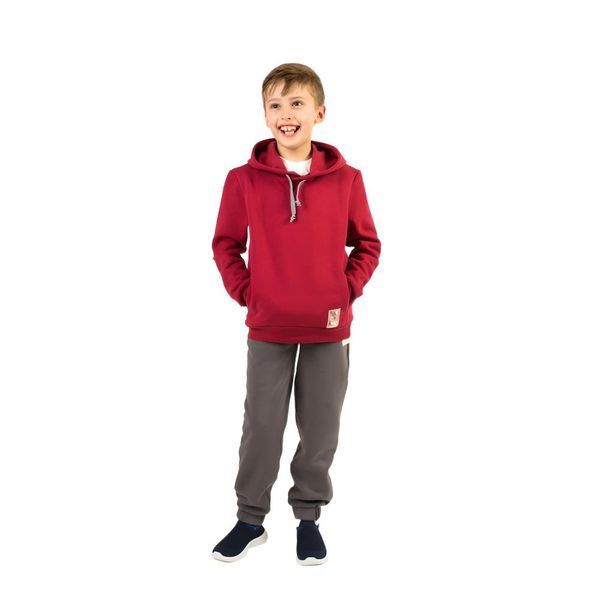 Худі дитяче з капюшоном для хлопчика тринитка Trendy Tot 03-01361 бордовий 116 см (6 років) 03-01361-58975 фото &ndash; купити в Trendy Tot