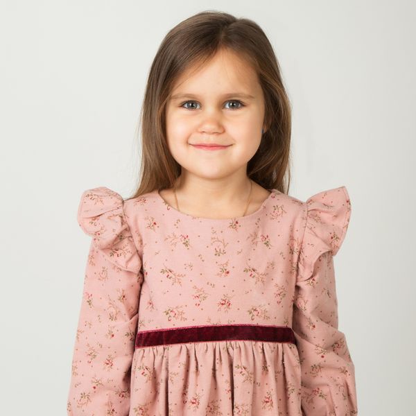 Фланелеве плаття для дівчинки з довгим рукавом Trendy Tot 03-01300 пудровий 128 см (8 років) 03-01300-59221 фото &ndash; купити в Trendy Tot