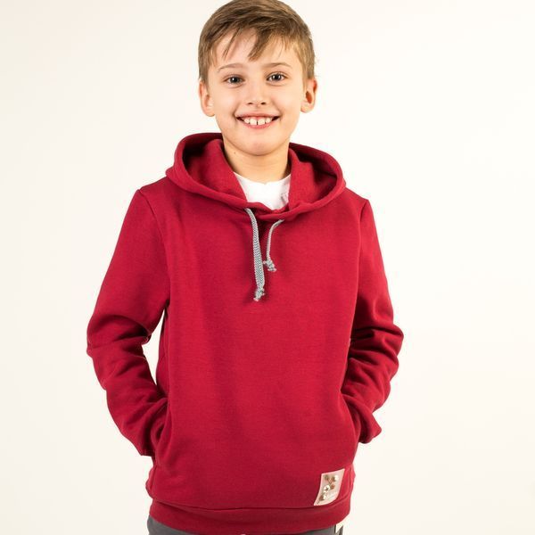 Худі дитяче з капюшоном для хлопчика тринитка Trendy Tot 03-01361 бордовий 116 см (6 років) 03-01361-58975 фото &ndash; купити в Trendy Tot