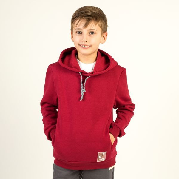 Худі дитяче з капюшоном для хлопчика тринитка Trendy Tot 03-01361 бордовий 116 см (6 років) 03-01361-58975 фото &ndash; купити в Trendy Tot